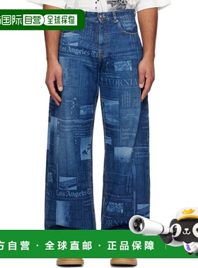 1h可退 香港直邮潮奢 Palm Angels 棕榈天使 男士 蓝色 LA Times