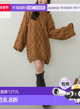 1h可退 日本直邮hinari 女装 宽松版型 针织连衣裙 罗纹编织设计