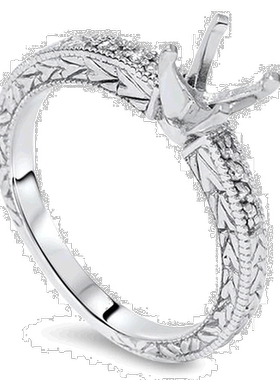 自营 pompeii31/10 克拉复古钻石戒指托 14K 白金 - 14k 白金 美