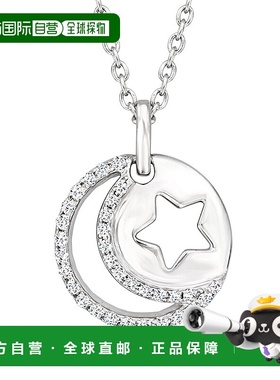 自营 Ross-Simons Diamond Star and Moon Pendant Necklace in S