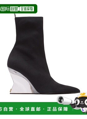 1h可退 香港直邮Balmain Wedge针织踝靴 GN1TE201TKNI女靴袜靴