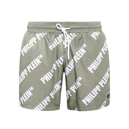 【美国奥莱】直发 Philipp Plein TM 短款平角泳裤 - 军装