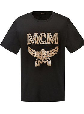 MCM/ 女装 品牌字母LOGO时尚百搭白色圆领女士短袖T恤MFT8SMM11