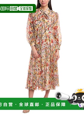 自营 Mikael Aghal Midi连衣裙-粉红色 美国奥莱直发服饰