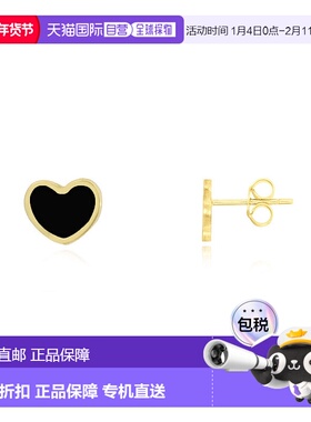自营the loveryMini Onyx Heart Stud Earrings - onyx 美国奥莱