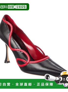 自营 Manolo Blahnik Ansaki 90皮革泵-黑色 美国奥莱直发高跟鞋
