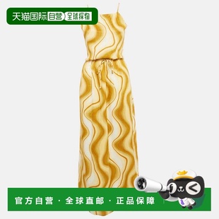 自营Faithfull The Brand Yellow Piedra Linen Cut-Out Maxi Dre