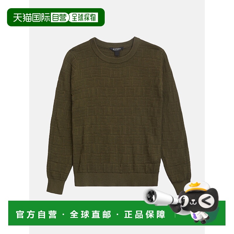 自营guessPedro Jacquard Crew Sweater (7-16) - dusty sage 美