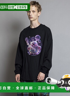 1h可退 日本直邮MILKBOY 男女同款 SMOKEY BOY 图案长袖T恤 半拉