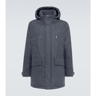 潮奢 Zegna 杰尼亚 男士 羊毛羽绒服 grey灰色 舒适时尚