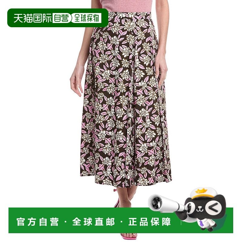 自营 Marella Blues Greta Midi裙子-黑色 美国奥莱直发长裙a字裙
