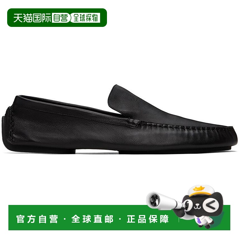 1h可退 【美国直邮】The Row 黑色 Lucca 一脚蹬乐福鞋