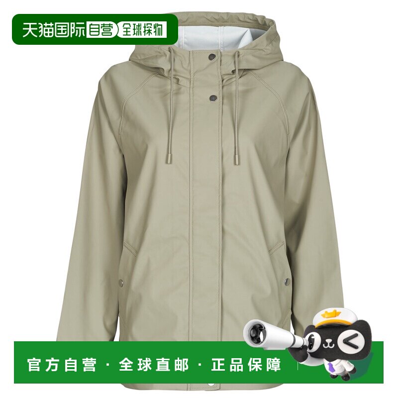 欧洲直邮Only衣服女派克大衣连帽外套绿色ONLELISA SHORT RAINCOA