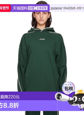 1h可退 【美国直邮】ADER error 深绿色 Verif 连帽卫衣 女装 女