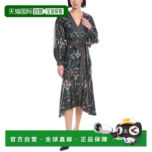 Neck Midi 自营Marchesa grey Printed Dress 美国奥莱 Notte
