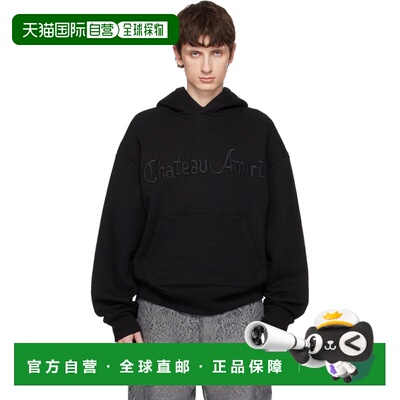 1h可退 香港直邮AMIRI 男士 黑色 Chateau Tonal Oversized 连帽