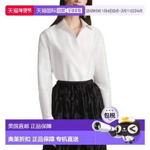 自营Lafayette 148 New York Collared Wrap Front Bodysuit - wh