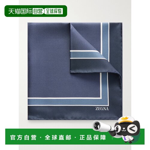香港直邮zegna 杰尼亚 男士 印花真丝-斜纹口袋方巾 Z4J04AA438B