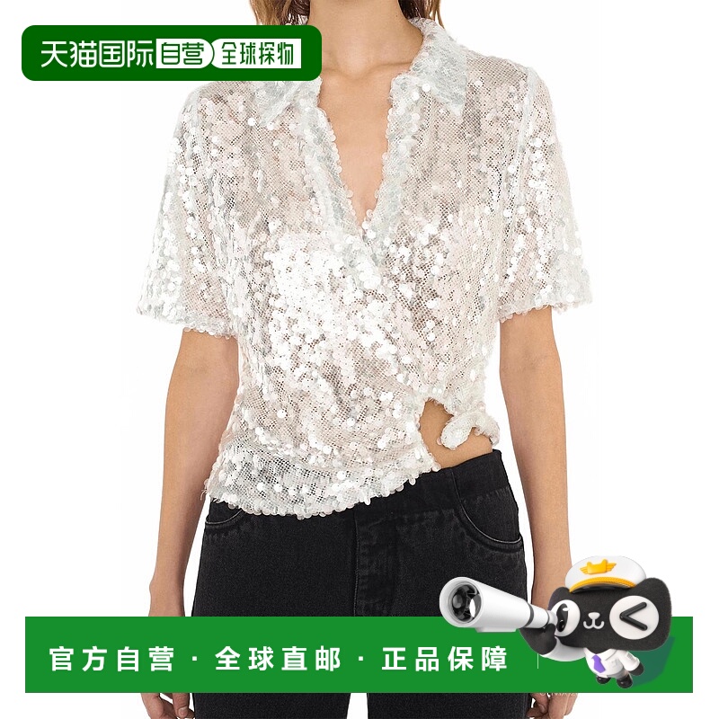 自营 christopher esber亮透明不透明亮片Polo衫-闪亮透明 美国奥