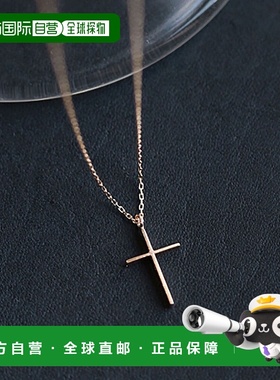 1h可退 日本直邮cui-cui K10YG 黄金 十字架项链 可调节长度 7816