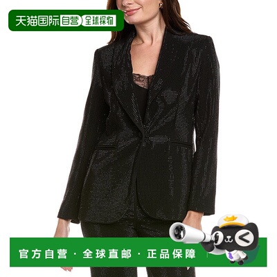 自营Elie Tahari Briella水钻运动夹克-黑色 美国奥莱直发