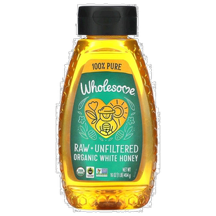 香港直发Wholesome粗制白蜂蜜无麸质健康营养补充剂454g蜜蜂