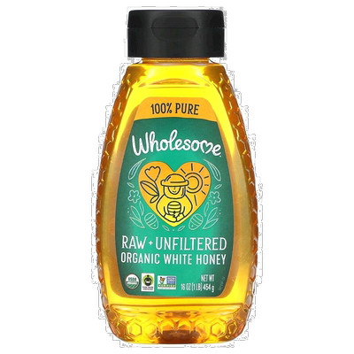 香港直发Wholesome粗制白蜂蜜无麸质健康营养补充剂454g蜜蜂
