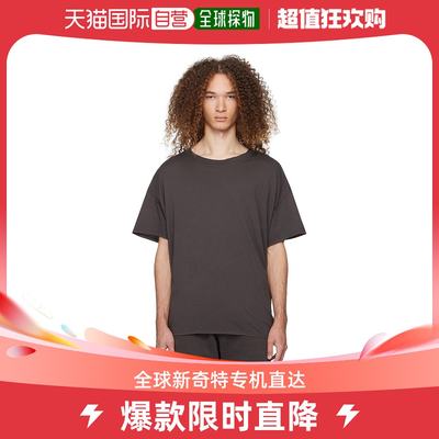 香港直邮潮奢 Les Tien 男士黑色 Oversized T 恤