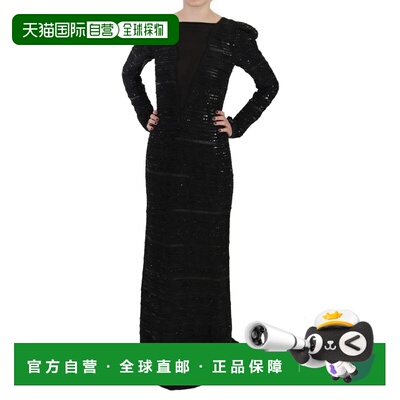 自营John Richmond Silk Full Length Sequined Gown Women's Dre