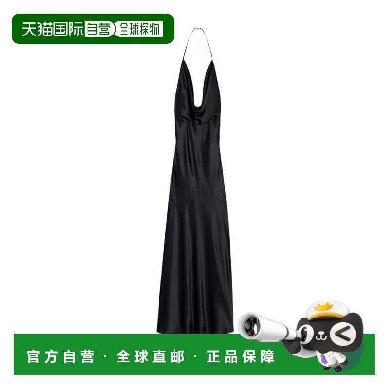 香港直邮Celine 褶皱细节长款连衣裙 2R86J346H.真丝露背