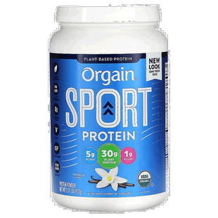 香港直发Orgain运动蛋白质粉清新香草口味低脂肪增加肌肉力量912g