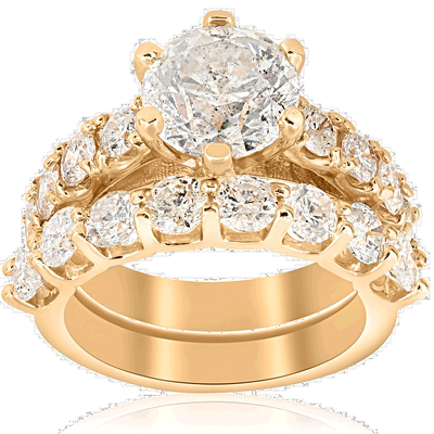 自营 pompeii3pompeii 36 cttw 钻石订婚匹配结婚戒指 14k 黄金 1