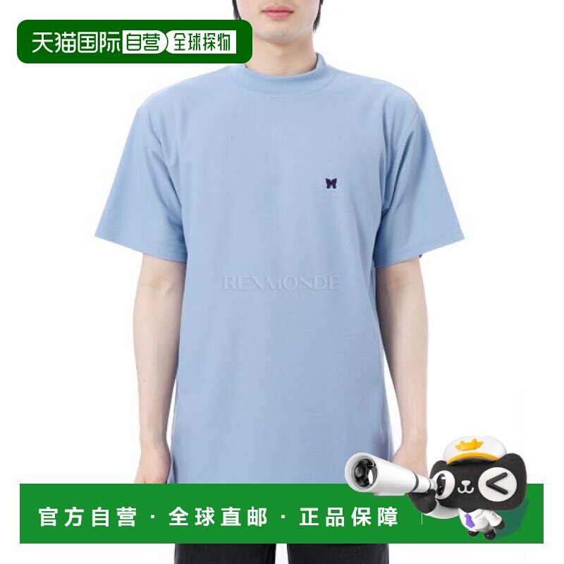 韩国直邮NEEDLES 短袖高领T恤，聚酯纤维珠地布 - 萨克斯蓝 (QV35图片