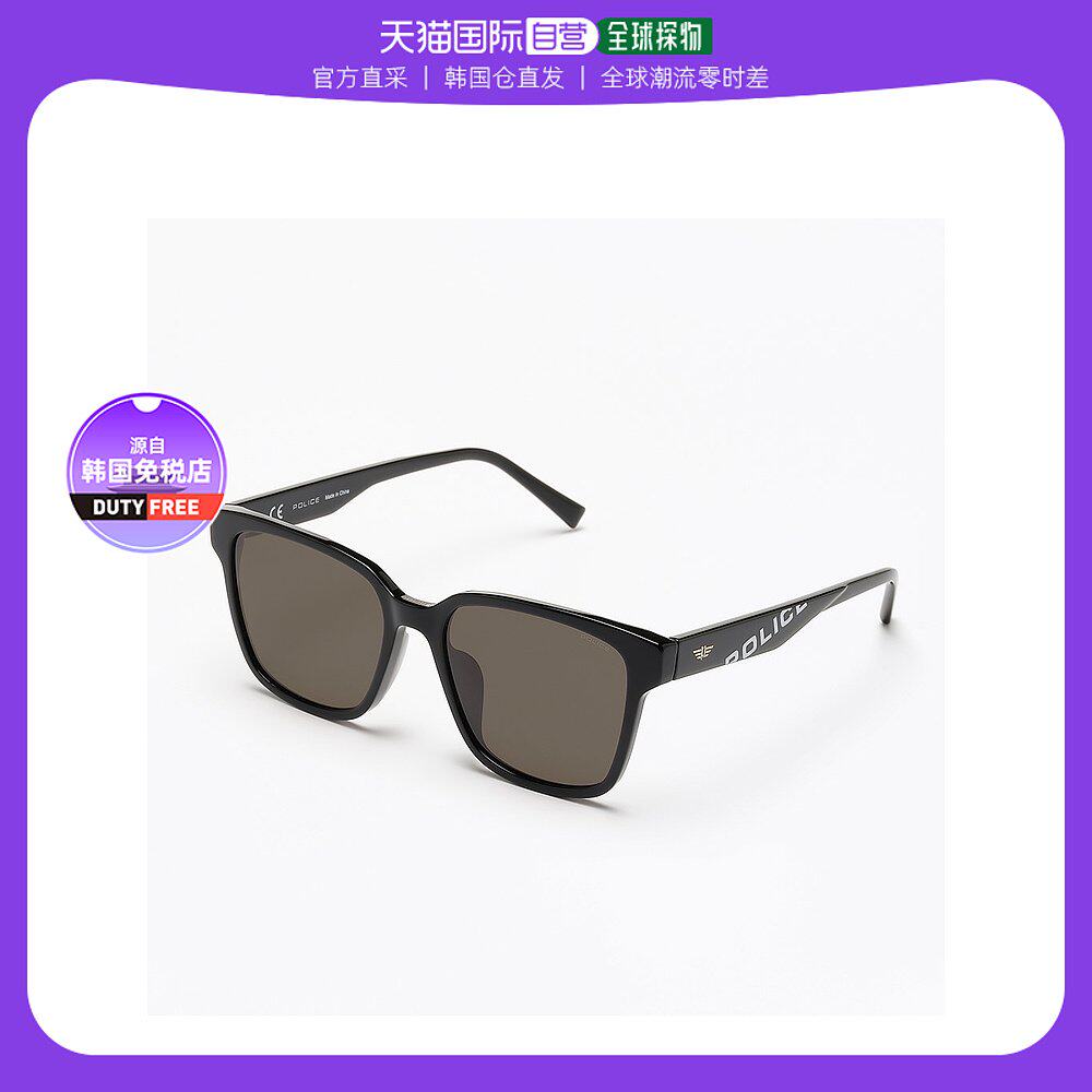 【韩国直邮】police 时尚百搭方形黑框宽腿字母徽标太阳镜 灰绿色