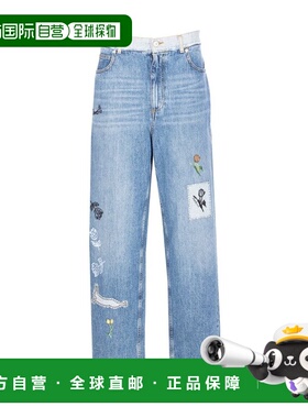 1h可退 香港直邮潮奢 Marni 玛尼 女士 刺绣牛仔裤 PAJD0563X1USC