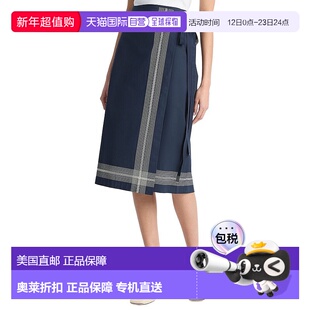 自营Vince Handkerchief Wrap Straight Skirt - blue 美国奥莱直