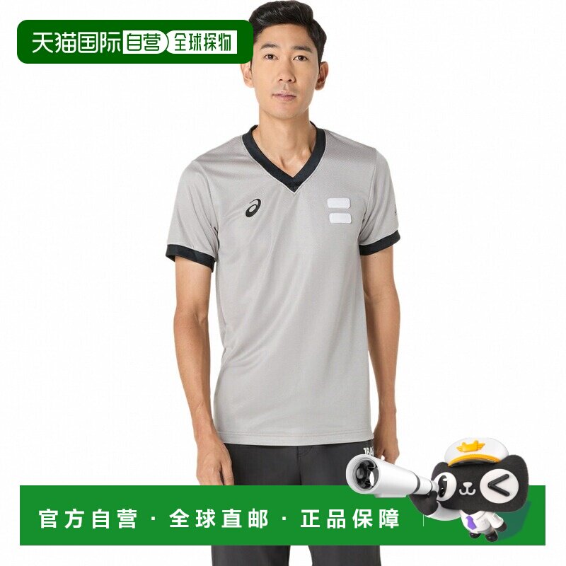 日本直邮asics 篮球裁判服 短袖T恤 灰色 2063A421上衣球服亚瑟士