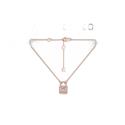 自营Apm MonacoMORSE CODE系列女士爱心锁项链玫瑰礼物纯银首饰