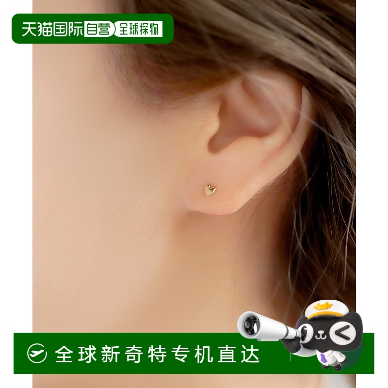 1h可退 日本直邮ANE MONE 女士K10黄金心形迷你耳钉 低调闪耀 增