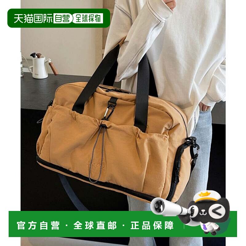日本直邮2WAY多口袋双色拉链波士顿手提包 单肩包旅行包黄色