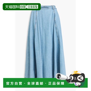 1h可退 香港直邮潮奢 ZIMMERMANN 女士 束带牛仔中长半身裙 2220S