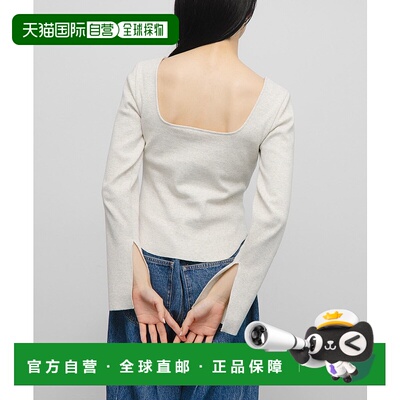 1h可退 日本直邮KBF 女装 背部镂空罩杯长袖T恤 KBA721R130针织衫