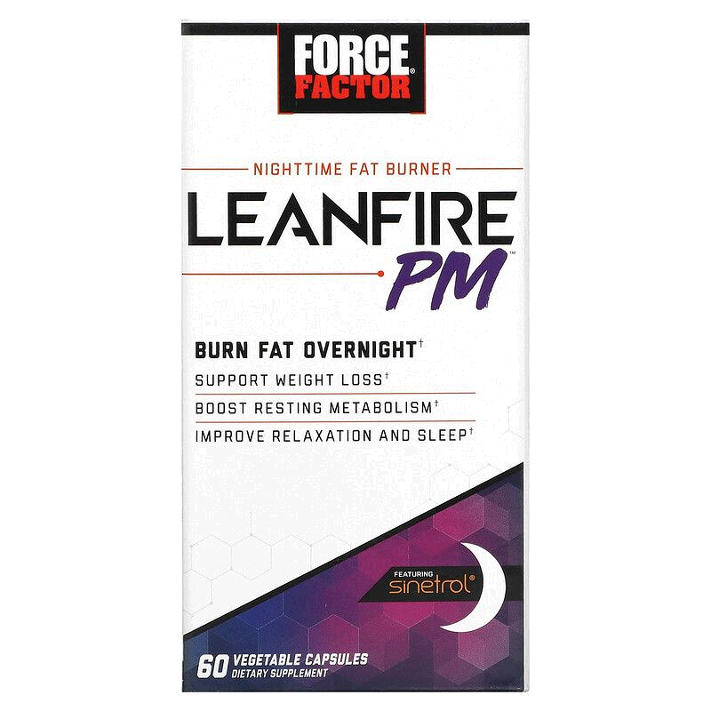 香港直发Force Factor夜间脂肪消耗剂Leanfire PM素食60粒胶囊