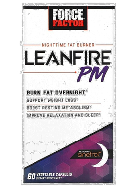香港直发Force Factor夜间脂肪消耗剂Leanfire PM素食60粒
