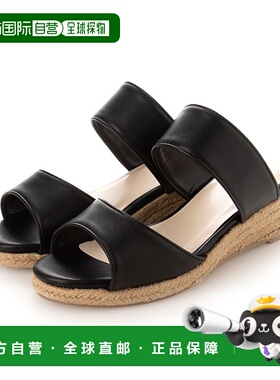 日本直邮Menue 圆头楔形跟皮制凉鞋 ME8623BW00575厚底