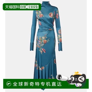 香港直邮Etro 女士 1h可退 艾特罗 舒适 印花中长连衣裙 blue蓝色