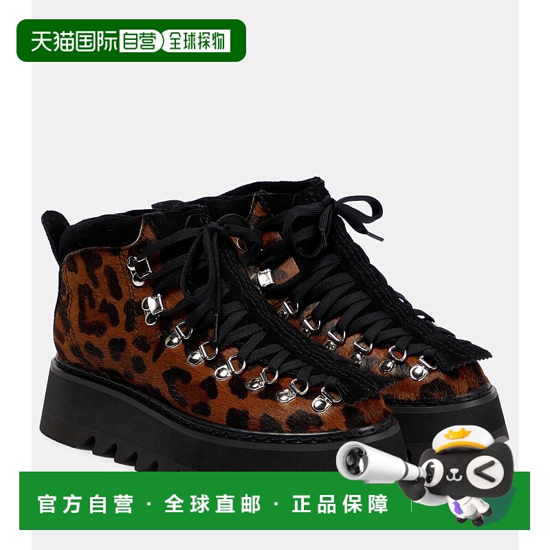 1h可退 香港直邮Junya Watanabe 渡边淳弥 女士 豹纹小牛毛短靴