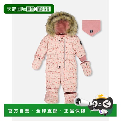 自营 deux par deuxOne Piece婴儿原创蓬松雪服粉红色迷你花-粉红