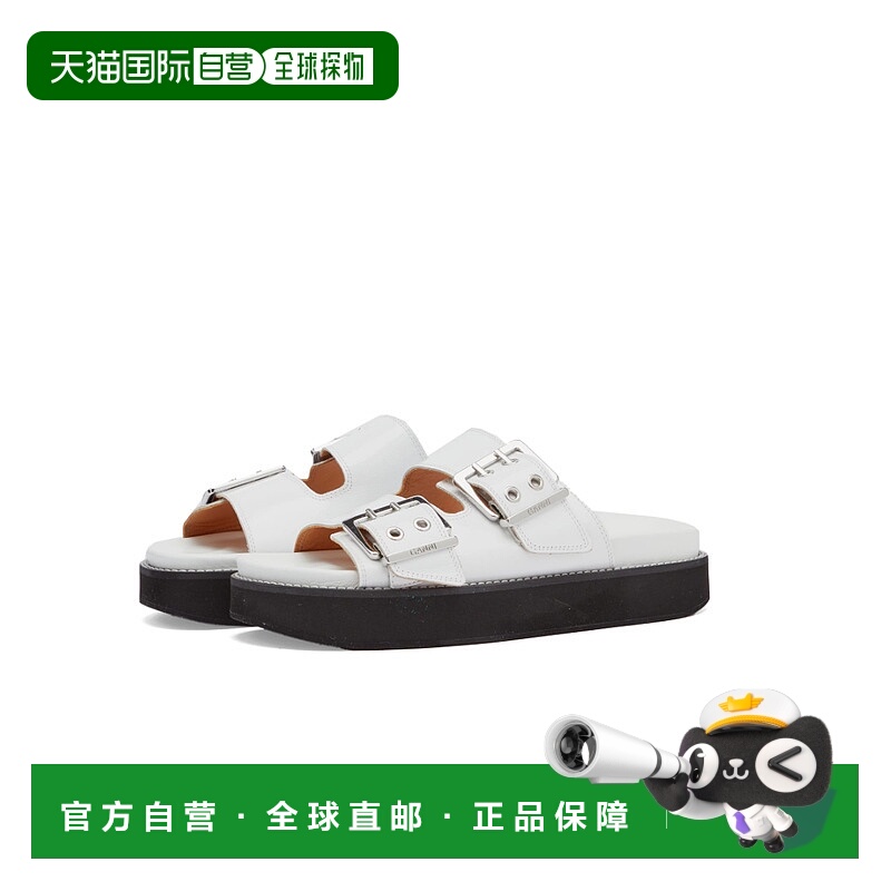 香港直邮GANNI 女士凉鞋 S2000135 AW2023 白色 徽标粗扣拖鞋