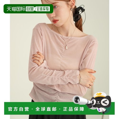 1h可退 日本直邮hinari 女装 雪纺绒感透视褶皱上衣 2WAY设计 HN0